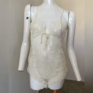 Vintage Formfit  Lace Teddy Ties in front Exquisite!  SEXY!